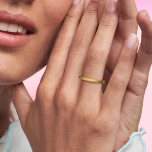 Nhẫn Pandora ME Mạ Vàng 14k Tròn Trơn